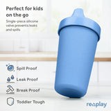 Re-Play Made in USA 10 Oz. Sippy Cups for Toddlers, Pack of 4 - Reusable Spill Proof Cups for Kids, Dishwasher/Microwave Safe - Hard Spout Sippy Cups for Toddlers 3.13" x 6.25", Desert Roses