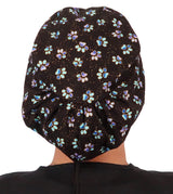 Sparkling EARTH Riley Medical Scrub Caps with Flat Front and Roomy Back - Adjustable Cord Lock Closure - Made in The USA!