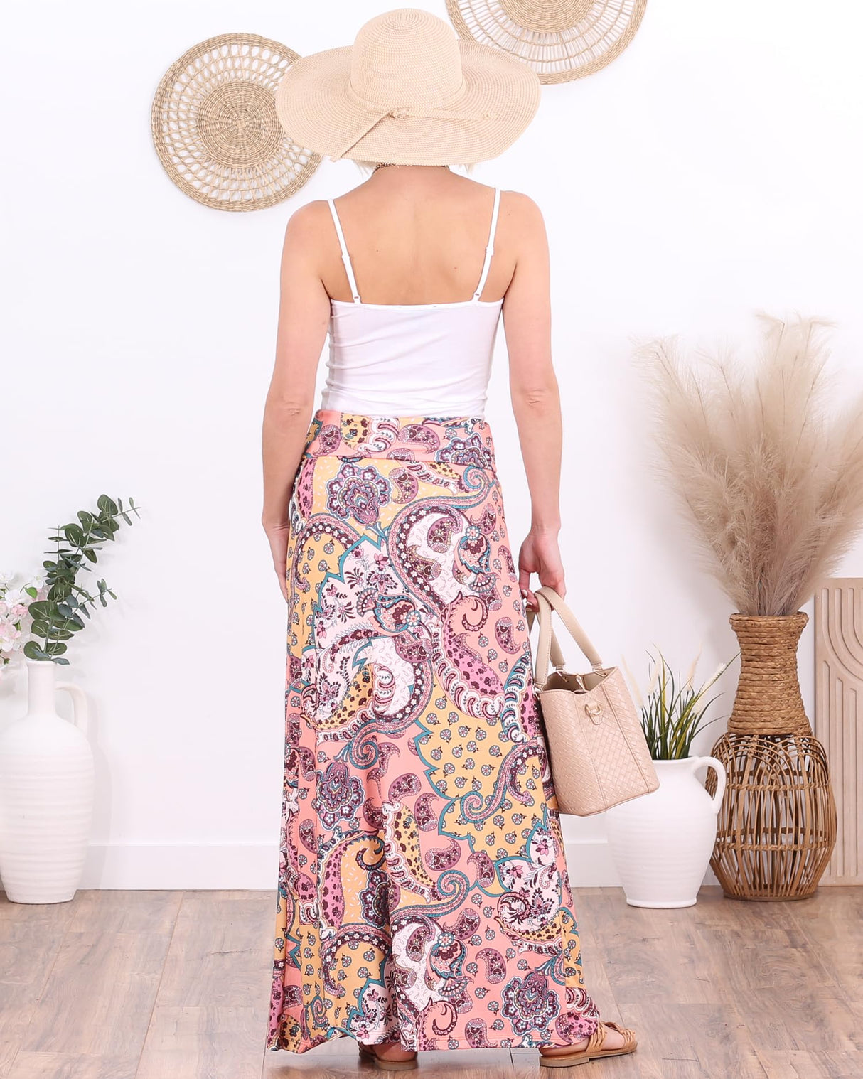 Popana Womens Long Maxi Skirt - Made in USA Long Skirts for Women Trendy - Casual Convertible Sundress Plus Size Maxi Skirt