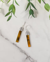 Recycled Antique Bottle and Dishware and Sterling Silver Bottoms Up Lever Back Earrings (Vintage Mason Jar)