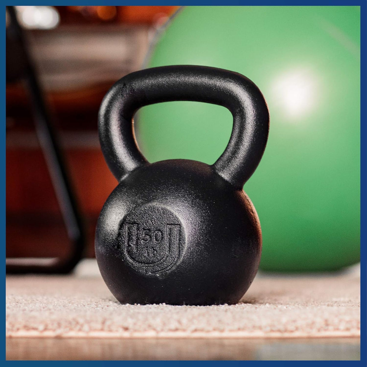 USA Made Premium Kettlebell (50). Kettlebells For Men and Women with Wide Grip Handle – – Kettle bell Core Fitness, Home Gym, Strength Training, Fitness Equipment, Muscle Building