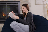 Chill Sack Bean Bag Chair: Giant 5' Memory Foam Furniture Bean Bag - Big Sofa with Soft Micro Fiber Cover - Black