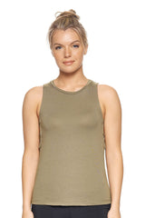 Expert Brand USA-Made Women's MoCA Cotton Blend Lattice Tank Top