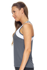 Expert Brand USA-Made Women's Oxymesh Dry Fit Sleeveless Tank Top Athletic Shirt