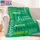 Custom Blanket with Name, Soft Cozy Personalized Name Blankets for Kids, Girls, Boys, Adults, Customized Christmas Blanket for Women, Men, Newborn, New Mom, Red Colors, Made in USA