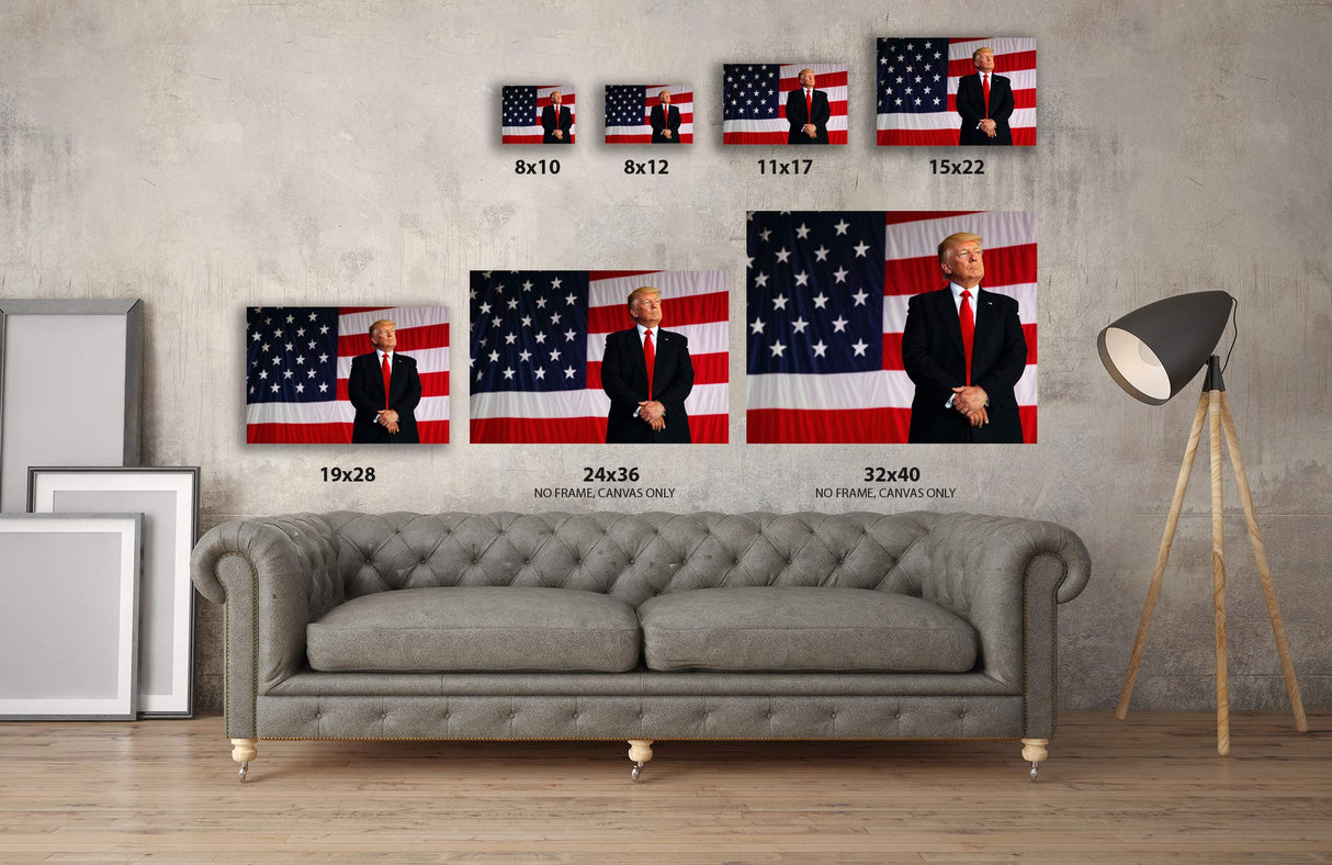 Awkward Styles Donald Trump Canvas Art Poster American Flag Trump Portrait Decor USA Gifts President Art Iconic Style 24" x 36" NO FRAME