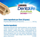 Purina DentaLife ActivFresh Chicken Flavor Small/Medium Breed Adult Dog Dental Chews – Multipack - 30 ct. Pouch