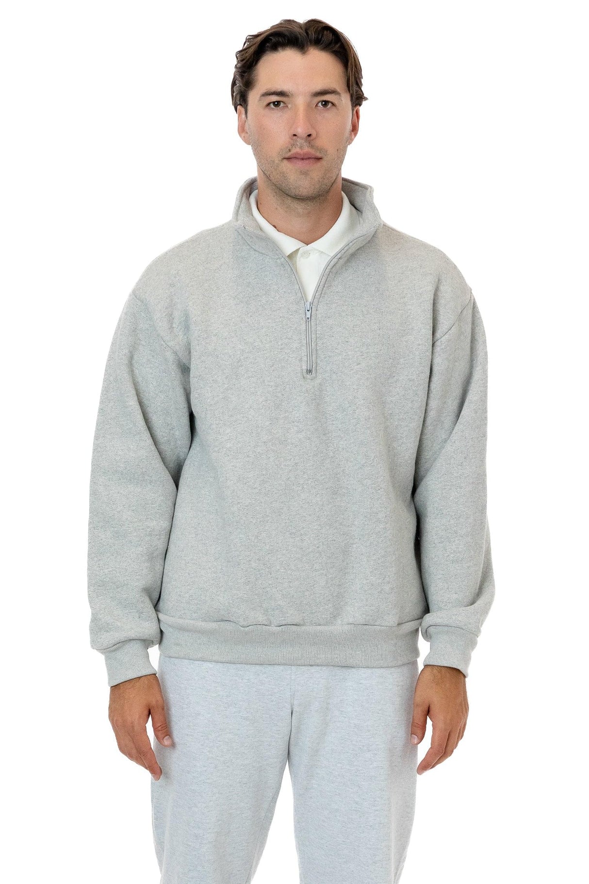Los Angeles Apparel Heavy Fleece X Half Zip Sweater (Piece Dye)