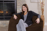 Chill Sack Bean Bag Chair: Giant 4' Memory Foam Furniture Bean Bag - Big Sofa with Soft Micro Fiber Cover - Black