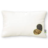 Multi Grain Japanese Pillow - 14" x 20" - Organic Cotton Zippered Shell with 1 Side Organic Millet and 1 side Organic Buckwheat - Bed Body Floor Cushion Insert Couch Throw Bolster - Made in USA