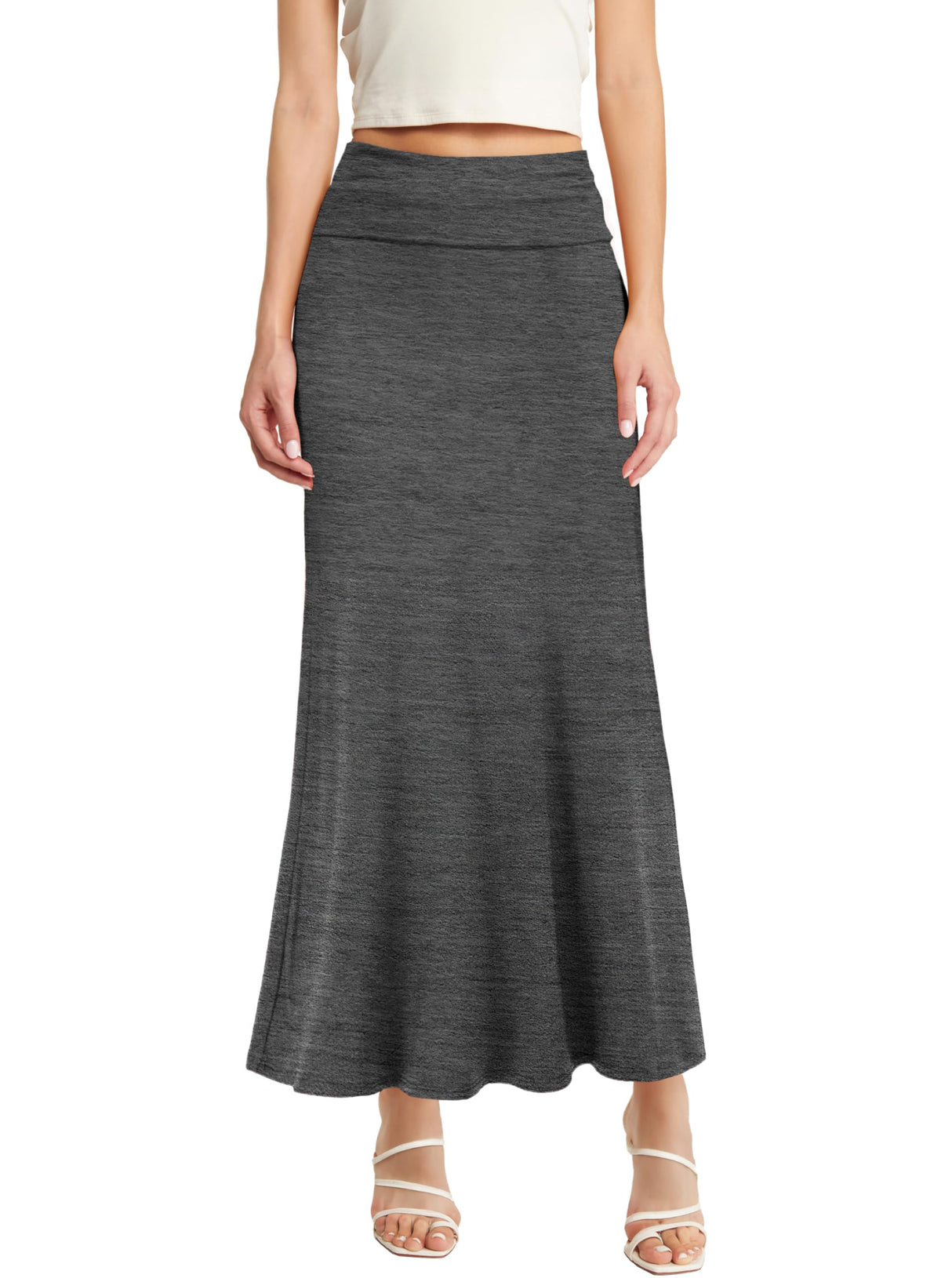 Hybrid & Company Women Versatile Fold Over Waist Maxi Skirt/Convertible Dress