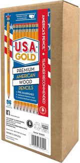 Cra-Z-Art U.S.A. Gold Pre-sharpened American Wood Cased #2 HB Yellow Pencils, 96 Pack