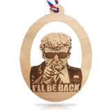 2024 Donald Trump Ornaments - I'll Be Back Wooden Decor - USA Made Christmas Ornament - Patriotic Decorations for American Constitutional Patriots - Wood Gift for Home, Office, Car