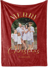 Custom Christmas Blankets - Family Photo Christmas Throw Blanket for Couch - Cozy Christmas Decor - Soft & Warm Fleece Picture Blankets - Personalized Gifts (Sherpa - 50x60)