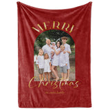 Custom Christmas Blankets - Family Photo Christmas Throw Blanket for Couch - Cozy Christmas Decor - Soft & Warm Fleece Picture Blankets - Personalized Gifts (Sherpa - 50x60)