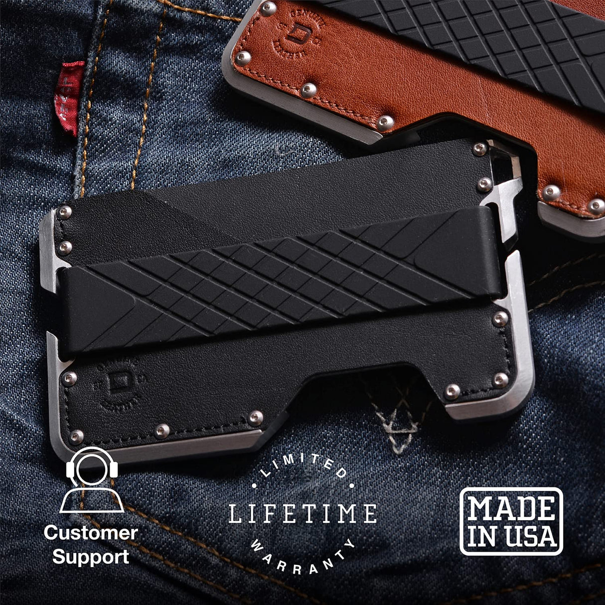 Dango Slim Minimalist Wallet for Men - RFID Blocking - Leather