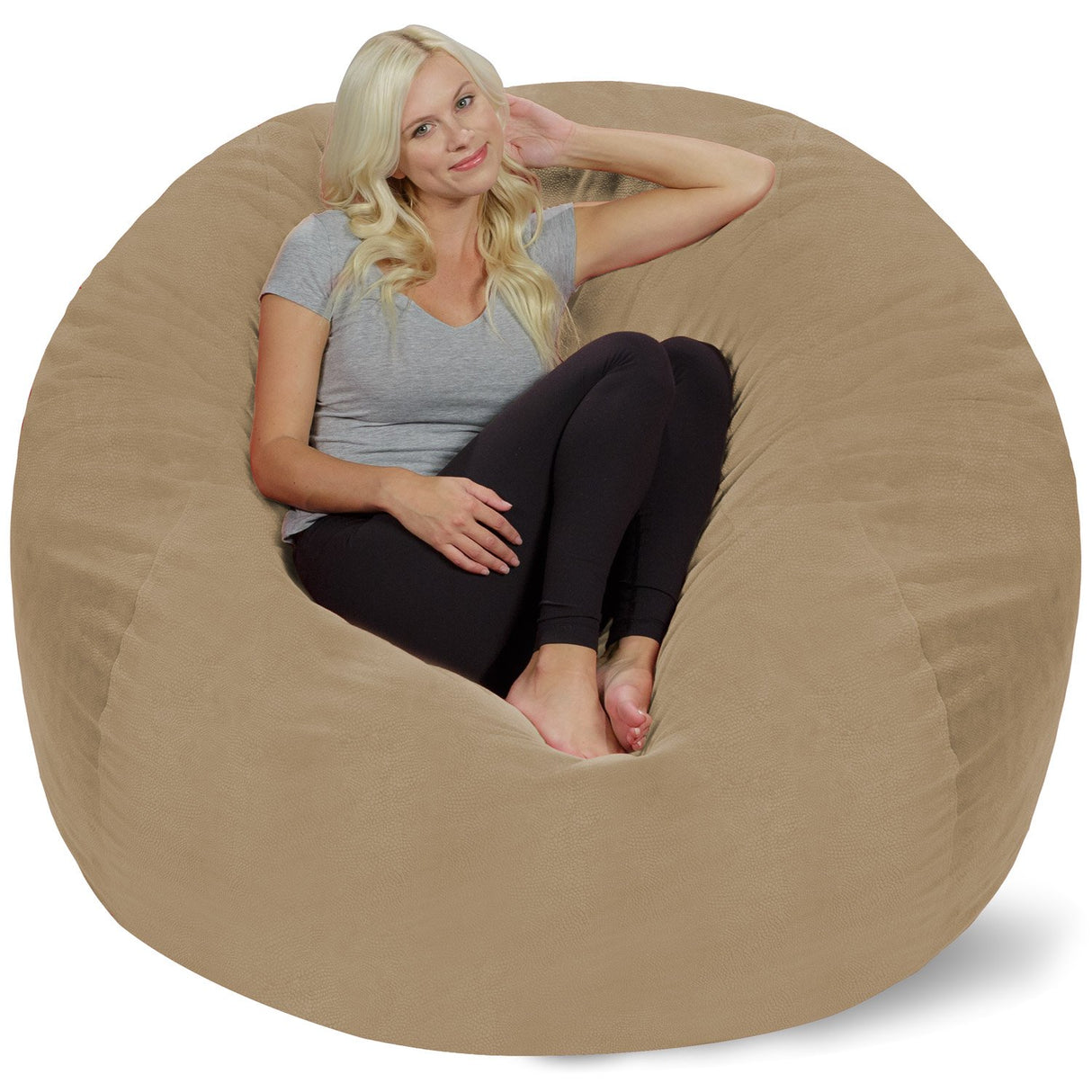 Chill Sack Bean Bag Chair: Giant 5' Memory Foam Furniture Bean Bag - Big Sofa with Soft Micro Fiber Cover - Black