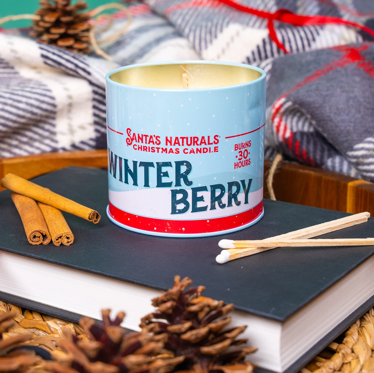 Santa's Naturals Fraser Fir Christmas Candle (9oz) | Authentic Pine Scent | Christmas Gift | Burns 30+ Hours | Made in USA | Soy and Beeswax Blend with Essential Oils | Holiday Candle