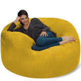 Chill Sack Bean Bag Chair: Giant 5' Memory Foam Furniture Bean Bag - Big Sofa with Soft Micro Fiber Cover - Black