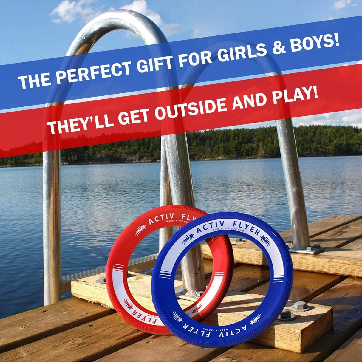 Activ Life Kid’s Flying Rings [2 Pack] They Fly Straight & Don’t Hurt! 80% Lighter Than Standard Frisbees - Replace Screen Time with Healthy Family Fun - Get Outside & Play! Proudly Made in The USA