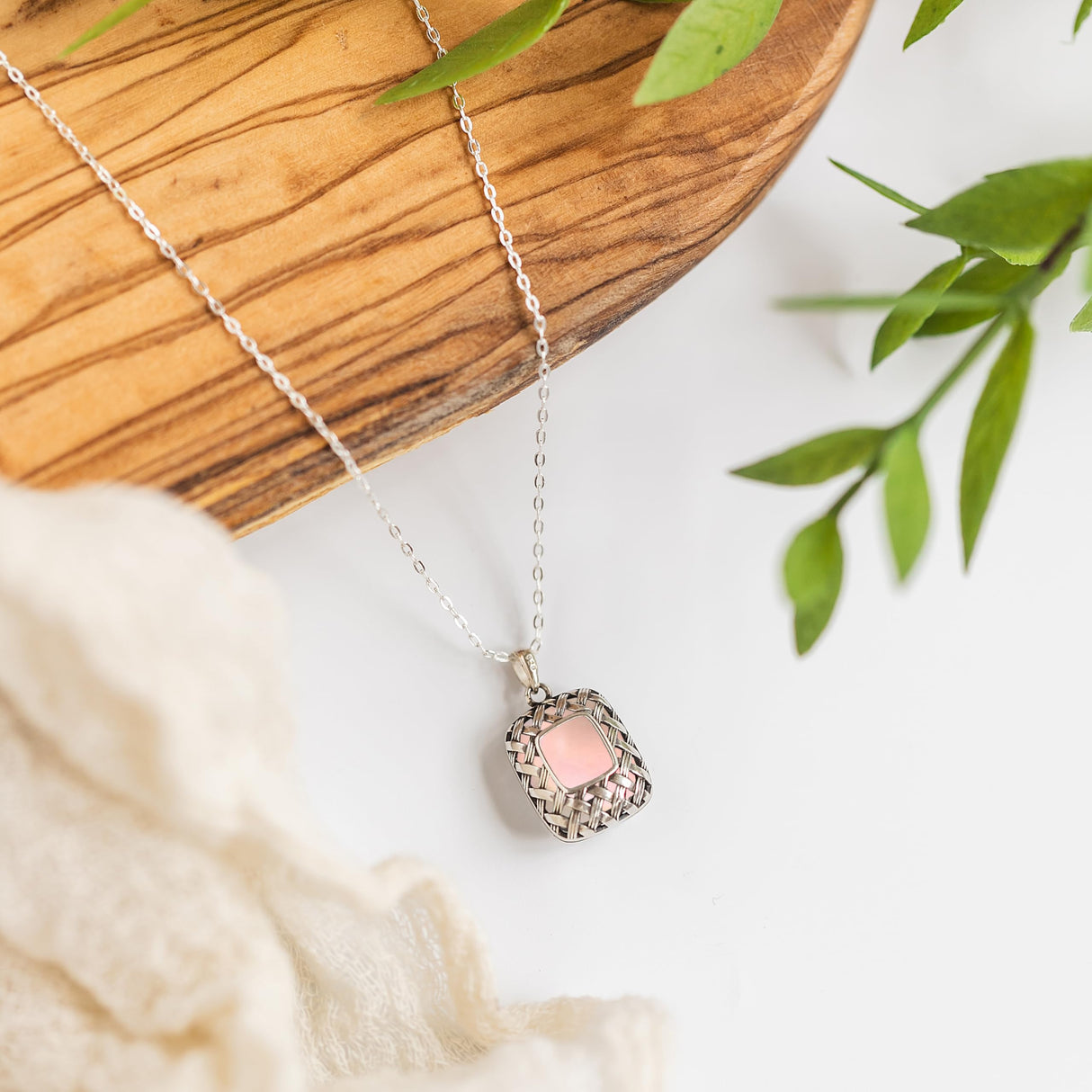 Bottled Up Designs Handmade Vintage Quilted Square Necklace, Sterling Silver, Eco Friendly, Made in USA, Birthday Gifts, Mothers Day, Women, Anniversary (Clear Dairy Bottle)