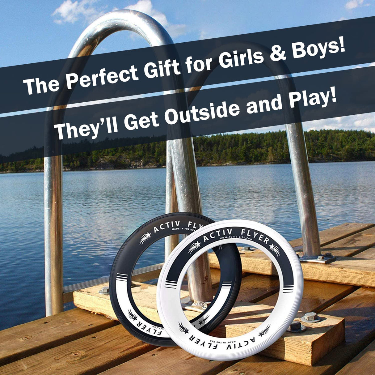 Activ Life Kid’s Flying Rings [2 Pack] They Fly Straight & Don’t Hurt! 80% Lighter Than Standard Frisbees - Replace Screen Time with Healthy Family Fun - Get Outside & Play! Proudly Made in The USA