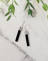 Recycled Antique Bottle and Dishware and Sterling Silver Bottoms Up Lever Back Earrings (Vintage Mason Jar)