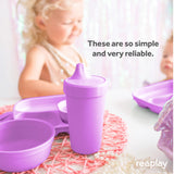 Re-Play Made in USA 10 Oz. Sippy Cups for Toddlers, Pack of 4 - Reusable Spill Proof Cups for Kids, Dishwasher/Microwave Safe - Hard Spout Sippy Cups for Toddlers 3.13" x 6.25", Desert Roses