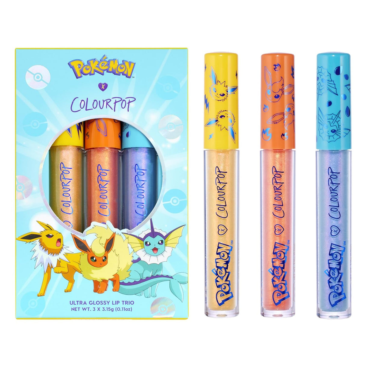ColourPop Pokémon x ColourPop Evolution Ultra Glossy Lip Trio