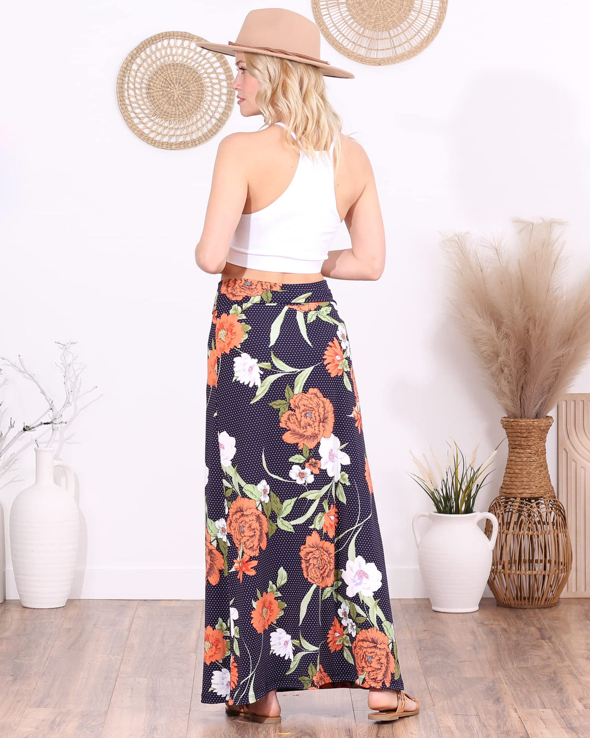 Popana Womens Long Maxi Skirt - Made in USA Long Skirts for Women Trendy - Casual Convertible Sundress Plus Size Maxi Skirt