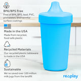 Re-Play Made in USA 10 Oz. Sippy Cups for Toddlers, Pack of 4 - Reusable Spill Proof Cups for Kids, Dishwasher/Microwave Safe - Hard Spout Sippy Cups for Toddlers 3.13" x 6.25", Desert Roses