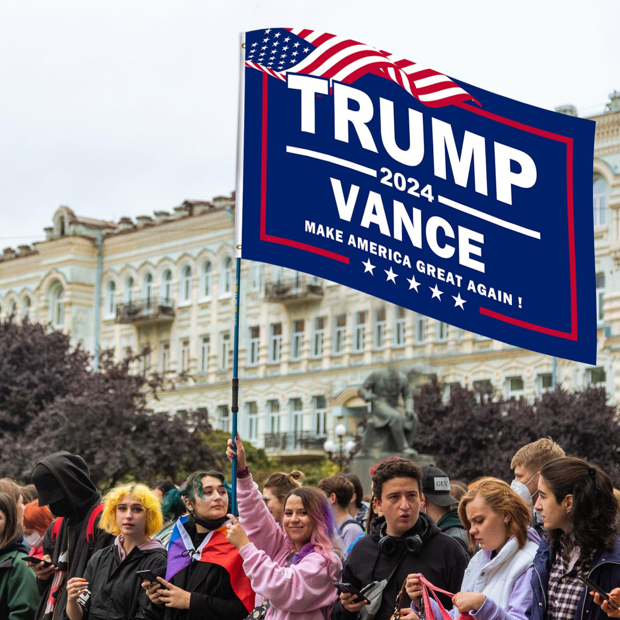 Trump Vance 2024 Flags 3x5 Outdoor made in usa Double Sided 3 Ply Heavy Duty Trump 2024 Flags Banner for Outside with 2 Brass Grommets UV protection Fade Resistant for Indoor Outdoor Decorations