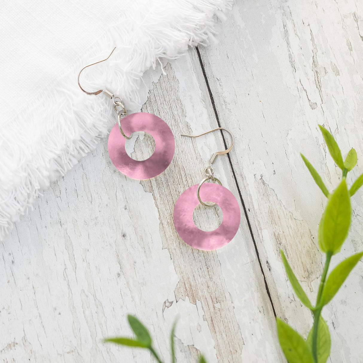 Bottled Up Designs Handmade Glass Hoop Earrings, Recycled Vintage Glass, Sterling Silver, Eco Friendly, Made in USA, Mothers Day, Women, Anniversary (Red 1940s Beer Bottle)