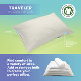 Millet Japanese Bed Pillow - Organic Cotton, Vegan, Premium Quality - Made in USA -14" x 20" - Neck Bed Body Floor Cushion Insert Couch Throw Bolster - Organic Eco Friendly Fabric and Fill