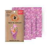 Bee's Wrap Reusable Beeswax Food Wraps Made in The USA, Eco Friendly Beeswax Wraps for Food, Sustainable Food Storage Containers, Organic Cotton Food Wraps, Assorted 3 Pack (S, M, L), Honeycomb