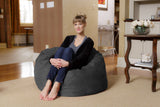 Chill Sack - Bean Bags 3-Feet Memory Foam Bean Bag Chair, Black Micro Suede