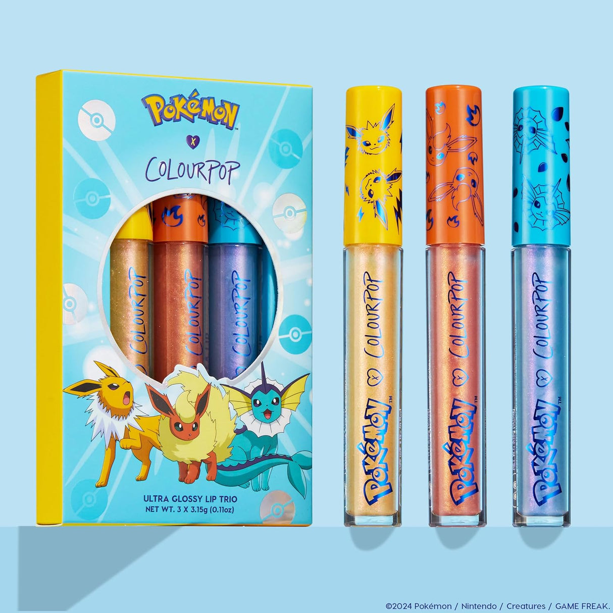 ColourPop Pokémon x ColourPop Evolution Ultra Glossy Lip Trio