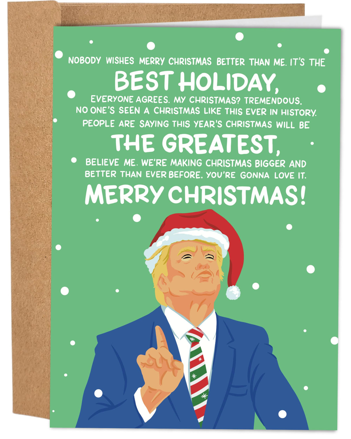 President Donald Trump Funny Christmas Card for Men or Women - Greatest Christmas Ever - Hilarious Holiday Card for Best Friend - Inappropriate Christmas Card - Donald Trump Christmas Card