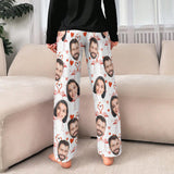 Custom Pajamas Pants with Photo for Men Women:Made in USA Personalized Pajama Trousers,Gifts for Wife Husband