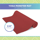 Bean Products Extra Thick Adult Yoga Mat | 6mm (¼”) Thick x 72” L x 24” W | Larger, Thicker & More Comfortable | Non-Toxic, SGS Certified | Non-Skid & Non-Slip Eco Friendly Exercise Gym Mat | Cardinal