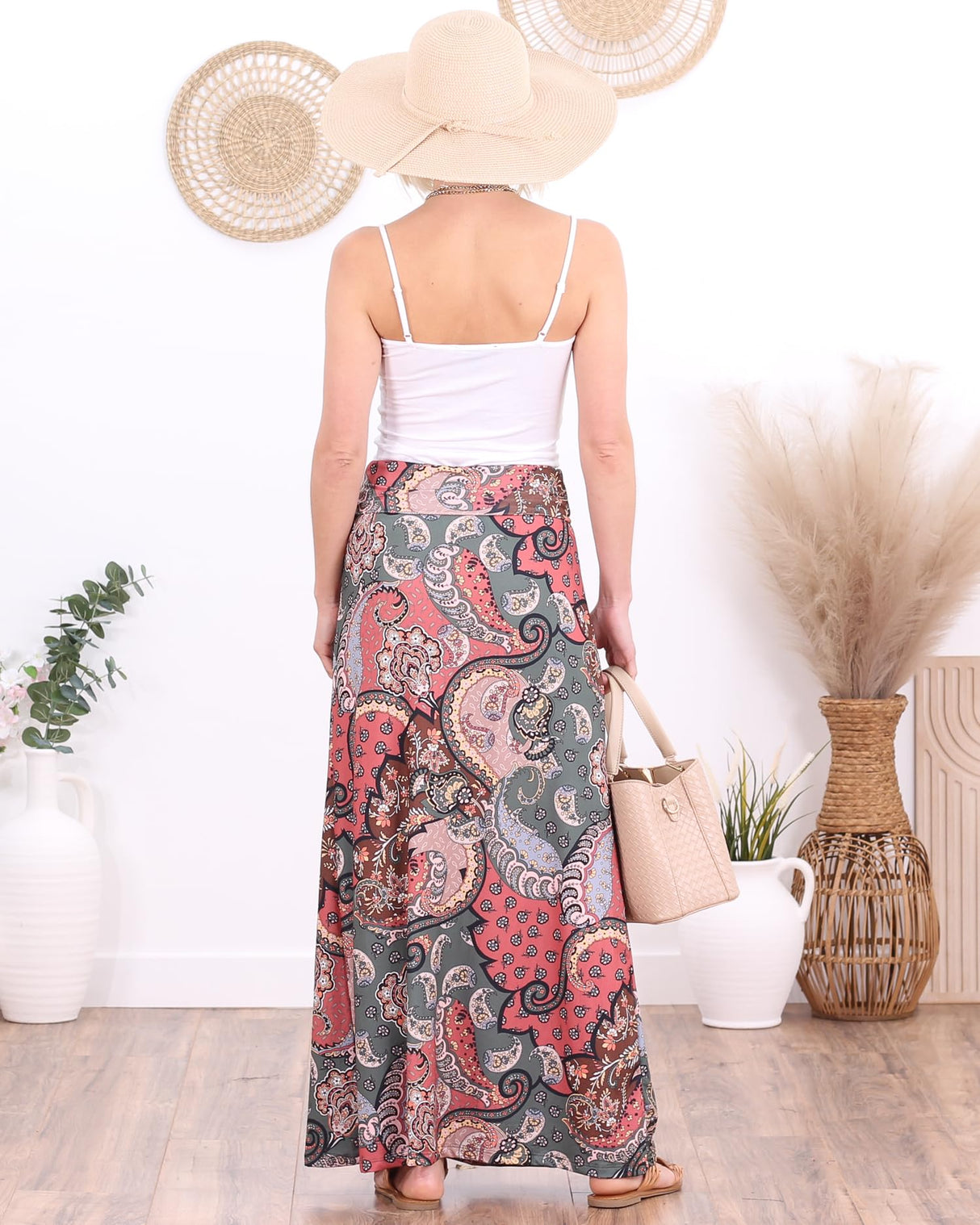 Popana Womens Long Maxi Skirt - Made in USA Long Skirts for Women Trendy - Casual Convertible Sundress Plus Size Maxi Skirt