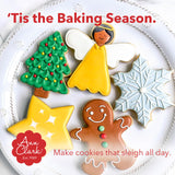 Faces of Christmas Cookie Cutters 5-Pc. Set Made in the USA by Ann Clark, Santa Face, Reindeer Faces, Snowman Face, Elf Face
