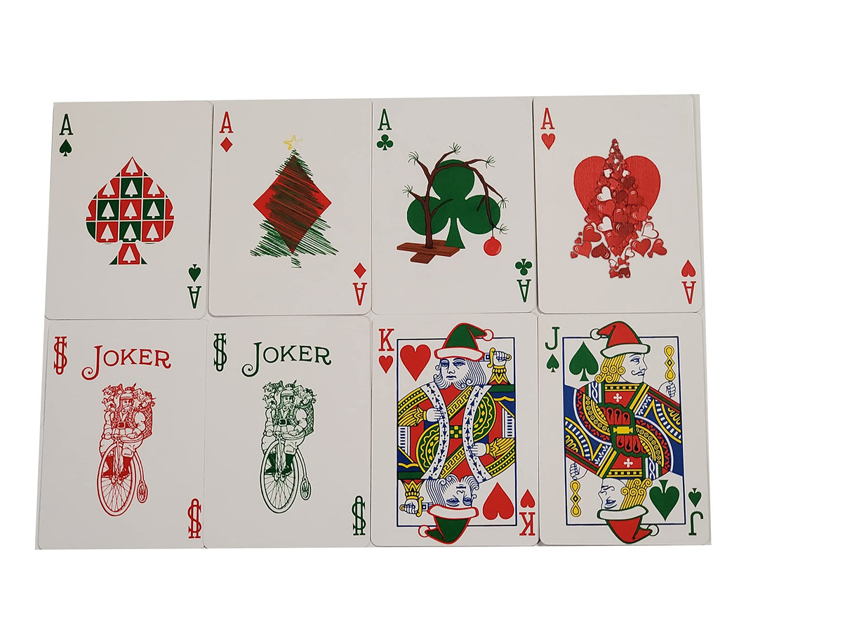 Bicycle Green Back Red Santa Playing Cards