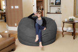 Chill Sack Bean Bag Chair: Giant 6' Memory Foam Furniture Bean Bag - Big Sofa with Soft Micro Fiber Cover, Charcoal