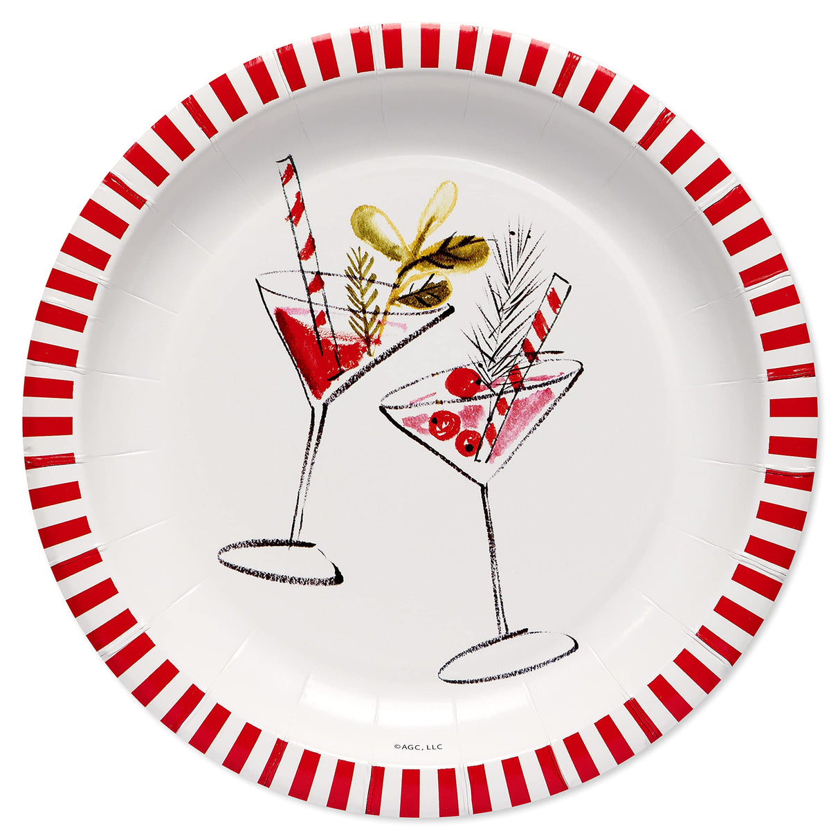 American Greetings 36-Count 7 in. Dessert Plates by Kathy Davis, Christmas Party Supplies