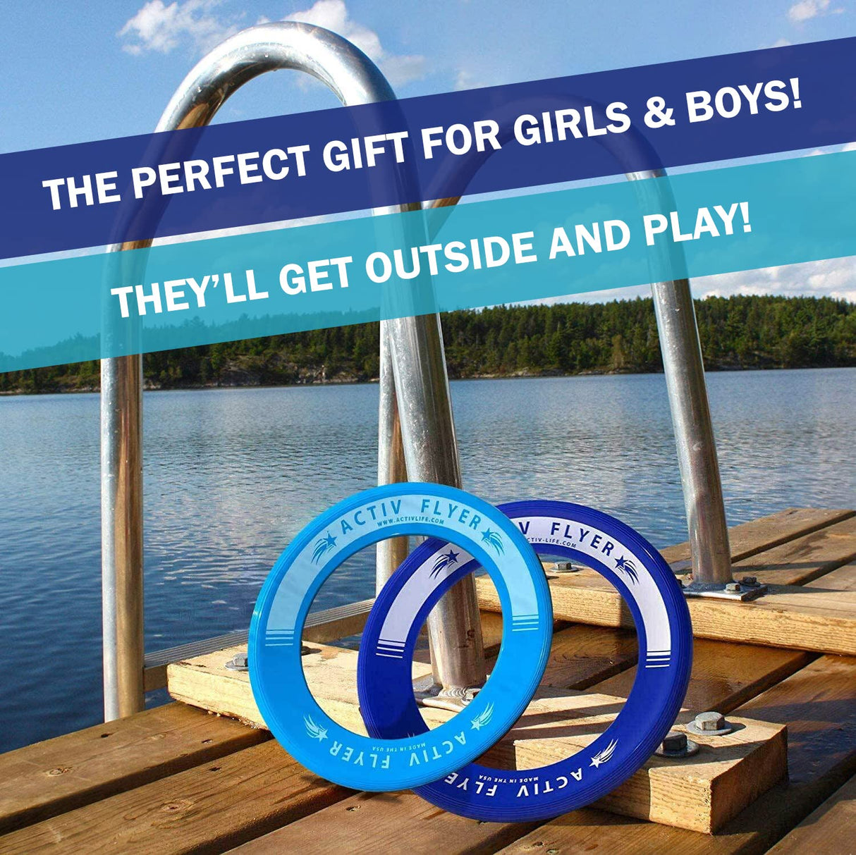 Activ Life Kid’s Flying Rings [2 Pack] They Fly Straight & Don’t Hurt! 80% Lighter Than Standard Frisbees - Replace Screen Time with Healthy Family Fun - Get Outside & Play! Proudly Made in The USA