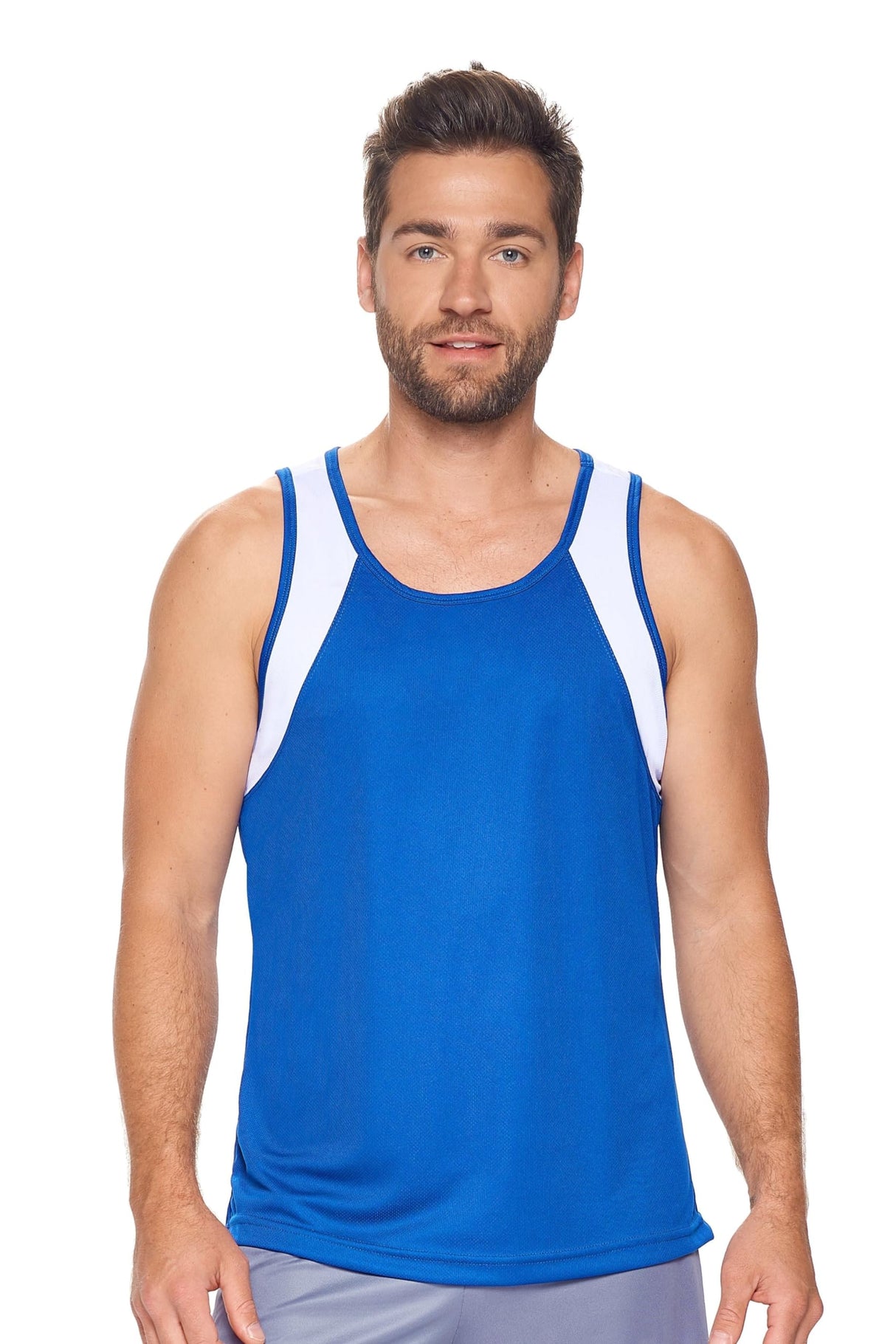 Expert Brand USA-Made Men's Oxymesh Dry Fit Athletic Tank Top Muscle Shirt