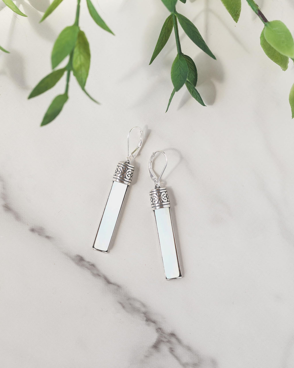 Recycled Antique Bottle and Dishware and Sterling Silver Bottoms Up Lever Back Earrings (Vintage Mason Jar)