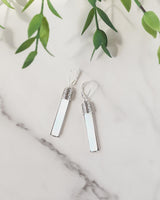 Recycled Antique Bottle and Dishware and Sterling Silver Bottoms Up Lever Back Earrings (Vintage Mason Jar)