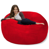Chill Sack Bean Bag Chair: Giant 4' Memory Foam Furniture Bean Bag - Big Sofa with Soft Micro Fiber Cover - Black